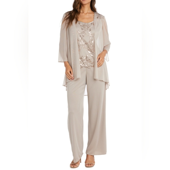 RM Richards 3-Piece Embroidered Sequin Pants Set 42734 - Picture 1 of 4